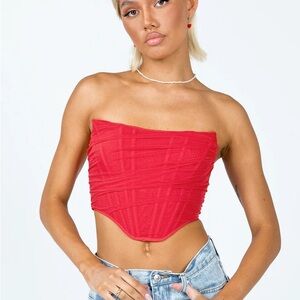 Princess Polly Avery Bustier Red Size 2